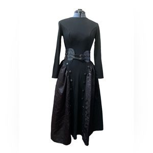 Goth black dress with belt.  Dress V  fashions